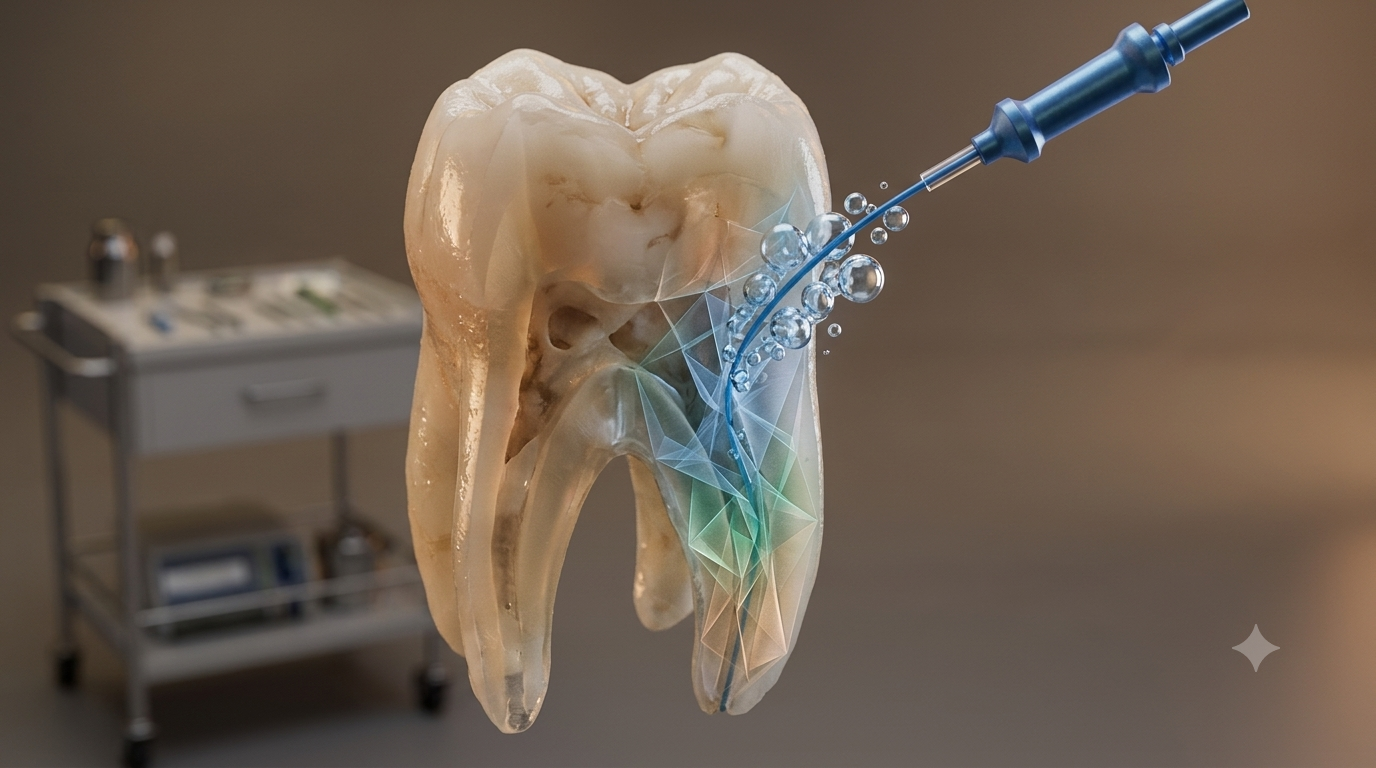 Fluid Dynamic Cavitation and Acoustic Streaming in Endodontic Disinfection: Mechanical Behavior of Micro-Fiber Guides